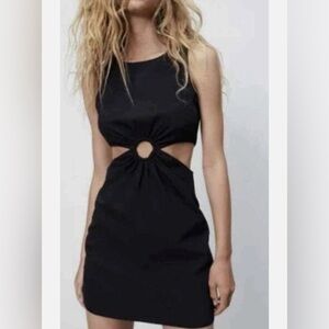 Zara Cutout Dress Sleeveless Back Zip Black Size‎ M